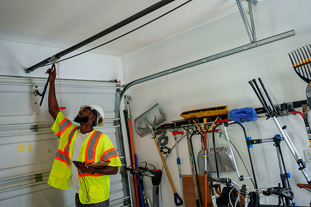 Professional Garage Door Panel Replacement technician working in Melville, RI